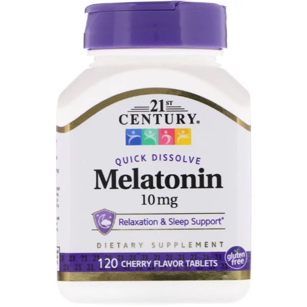 

Melatonin 21st Century таблетки для улучшения качества сна 10 мг 120 шт., Melatonin 10 мг