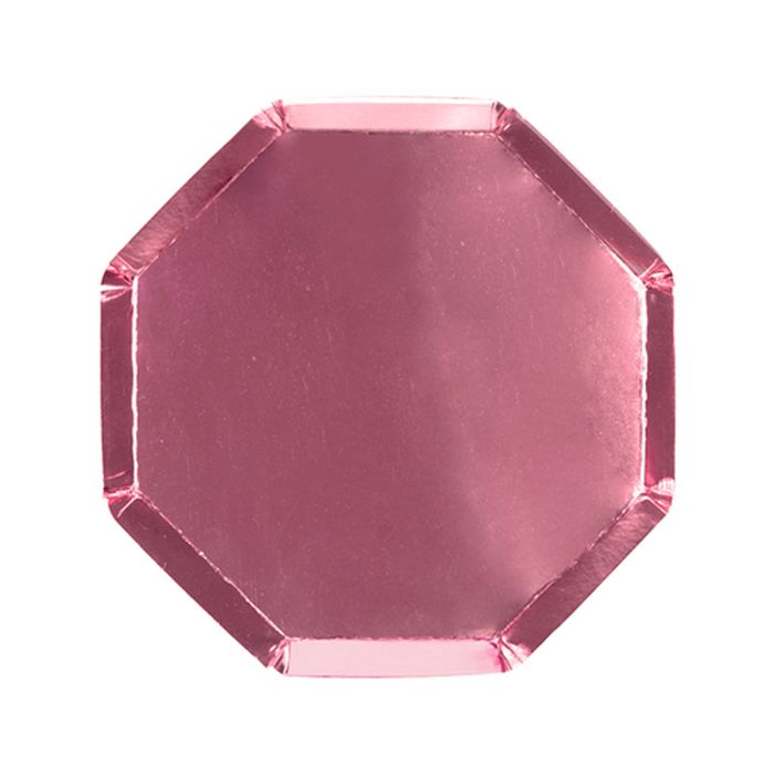 фото Тарелки розовые фольгированные basic маленькие merimeri