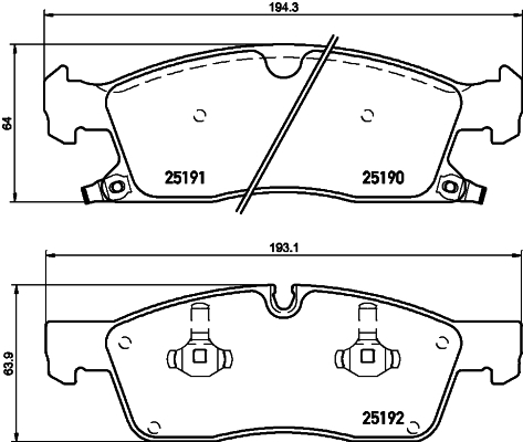 

Комплект тормозных колодок Hella 8DB355019621