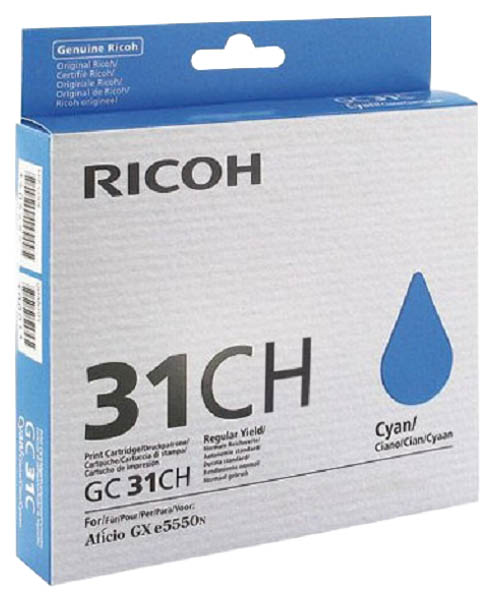 

Картридж для струйного принтера Ricoh GC31CH, голубой, оригинал, 405702