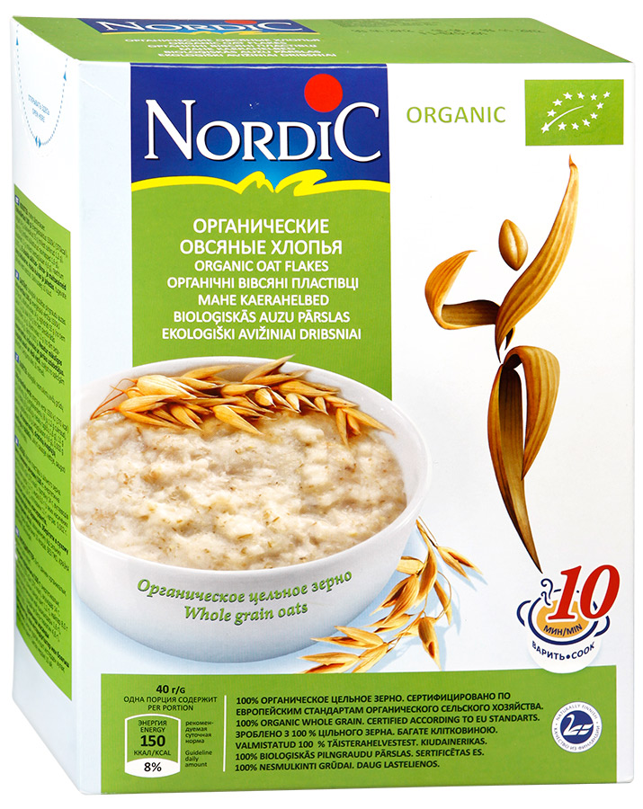Хлопья Nordic овсяные органические 600 г