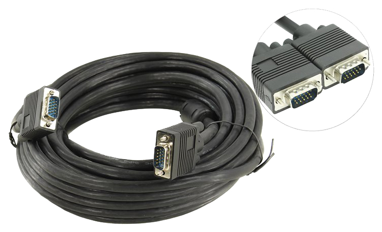 фото Кабель gembird vga-vga, m-m 10м black (cc-ppvga-10m-b)