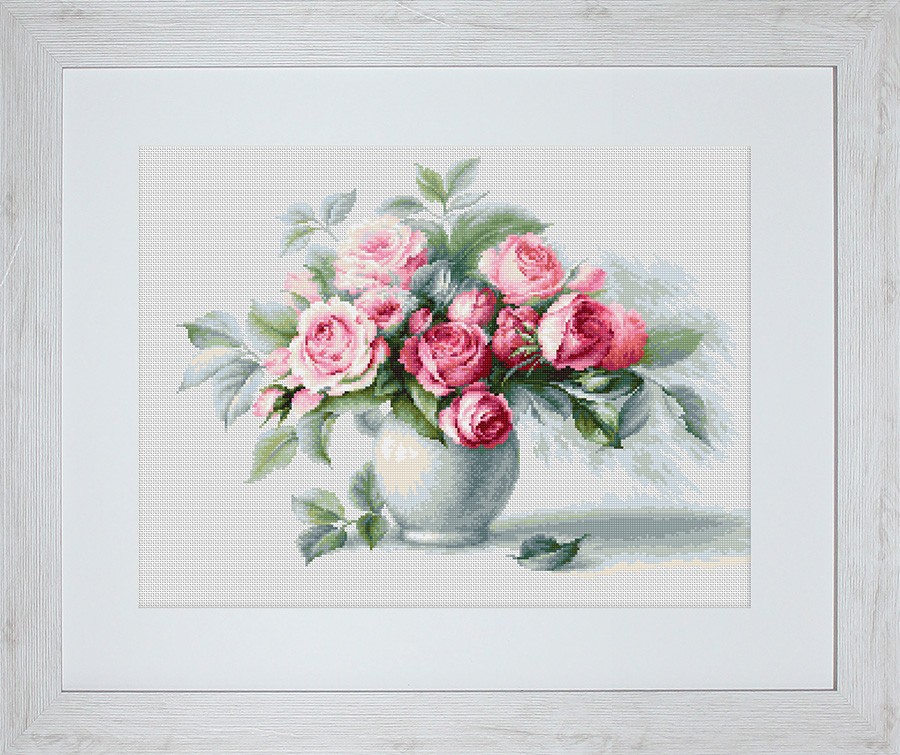 фото Наборы для вышивания luca-s b2280 этюд с чайными розами 35,5х26 см