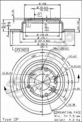 фото Тормозной диск brembo 08689810