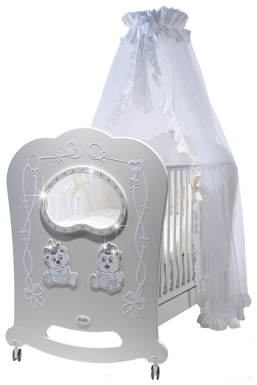 Кровать детская Feretti Oblo Majesty Brillante Bianco/Белый серая шапка с отделкой стразами joli bebe детская