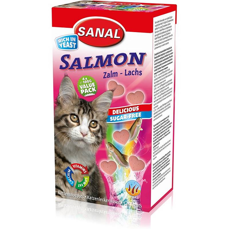 

Витаминный комплекс для кошек Sanal Salmon, Содержит В1, В2, В6, В12, 400 г, Salmon