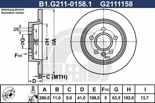 Тормозной диск GALFER B1G211-01581 13511₽