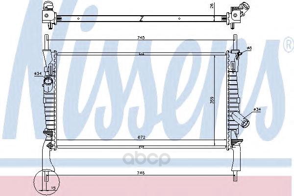Радиатор охлаждения двигателя Nissens 69225