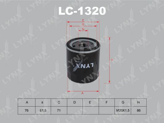 фото Фильтр масляный lynxauto lc-1320