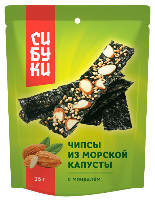 

Чипсы Сибуки из морской капусты с миндалем 25 г