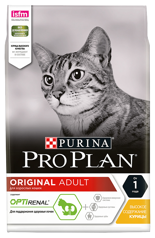 фото Сухой корм для кошек pro plan original optirenal, курица, 7кг