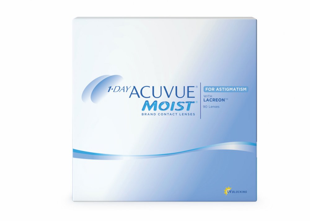 фото Контактные линзы 1-day acuvue moist for astigmatism 90 линз 0,00/-1,75/160