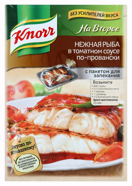 фото Смесь сухая knorr на второе нежная рыба в томатном соусе по-провански 23 г