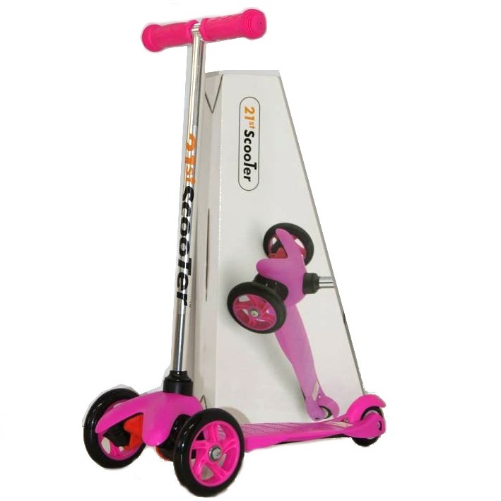 фото Самокат-кикборд scooter 21st maxi трехколесный розовый