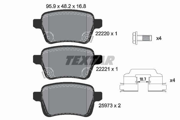

Тормозные колодки Textar дисковые 2222001