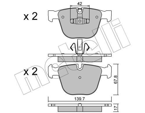 фото Комплект тормозных дисковых колодок metelli 22-0773-6