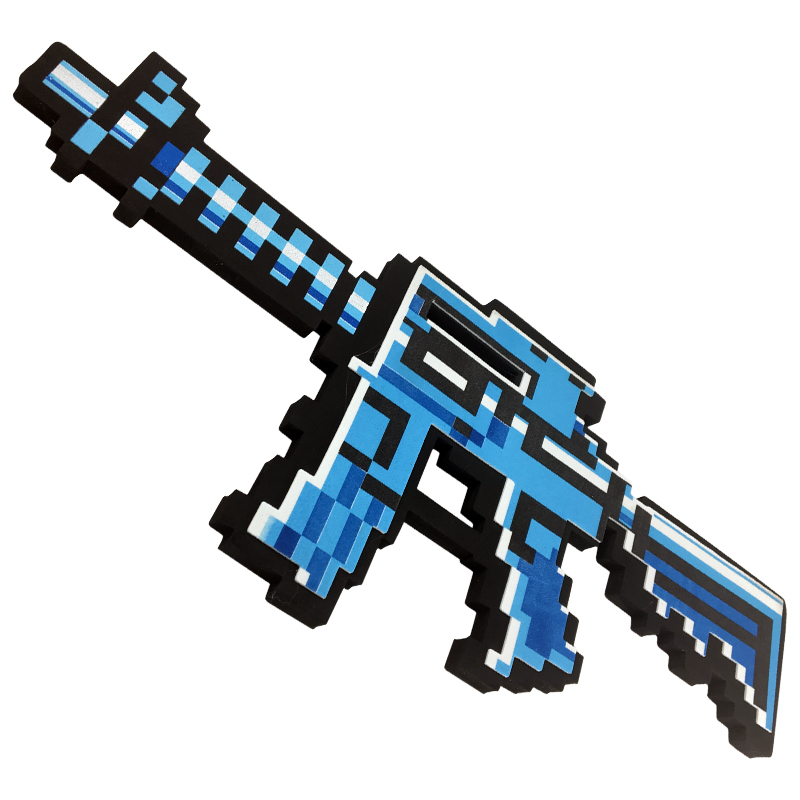 Автомат игрушечный М4 8Бит Pixel Crew синий пиксельный 39см кинжал 8бит pixel crew алмазный 25см