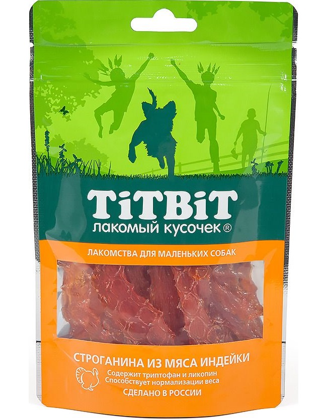 фото Лакомство для собак titbit, строганина из мяса индейки для мелких пород, 50г