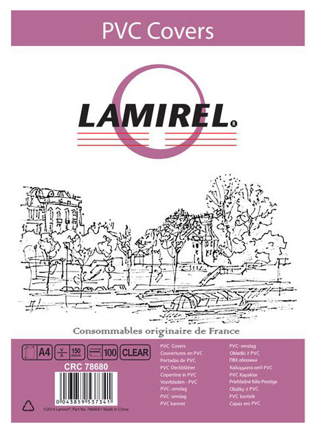 Обложка Fellowes Lamirel CRC-78680 A4 Transparent 100 шт.