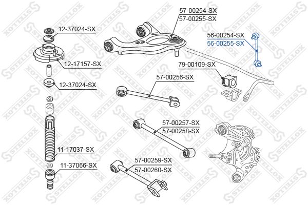 фото Стойка стабилизатора stellox 56-00255-sx