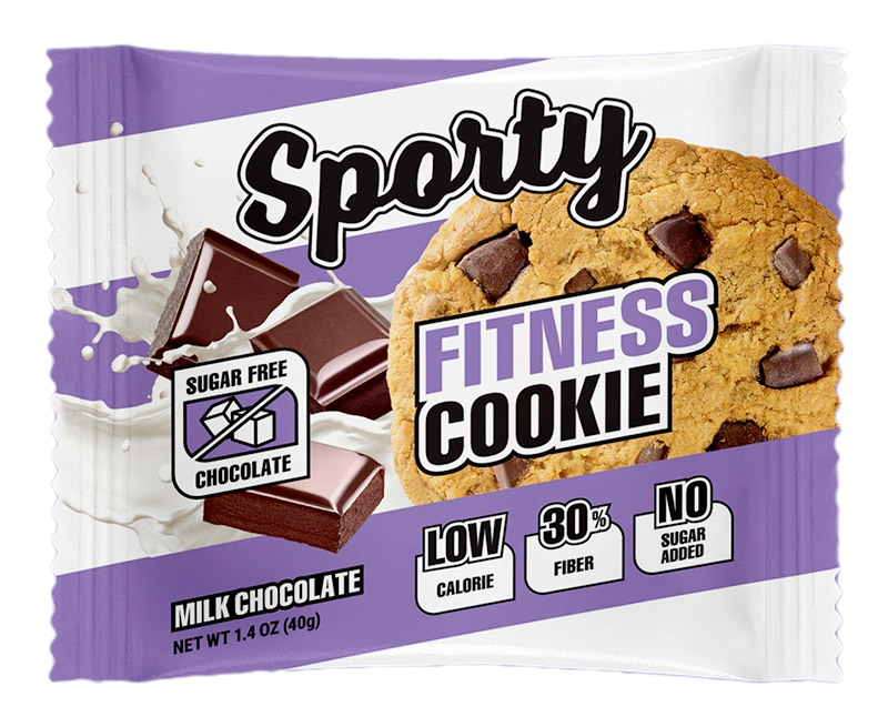 Sporty Fitness Cookie 40 г молочный шоколад) Низкокалорийное фитнес-печенье без сахара