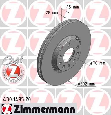 фото Тормозной диск zimmermann 430149520