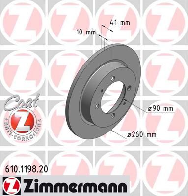 фото Тормозной диск zimmermann 610.1198.20