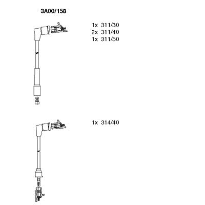 

Комплект проводов зажигания BREMI 3A00/158