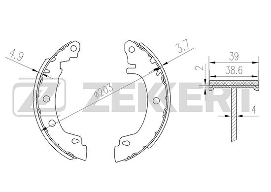 

Комплект тормозных колодок ZEKKERT BK-4163