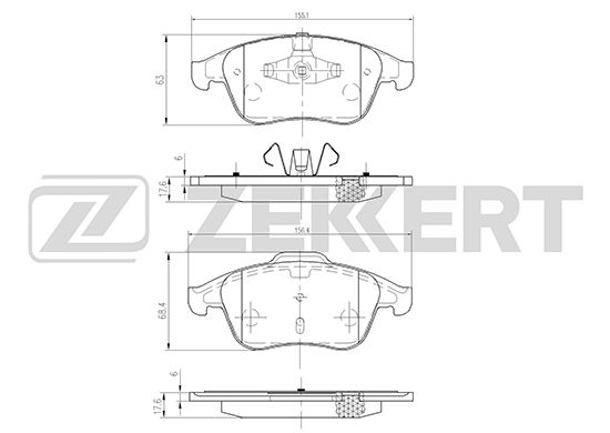 

Тормозные колодки ZEKKERT дисковые BS-2163