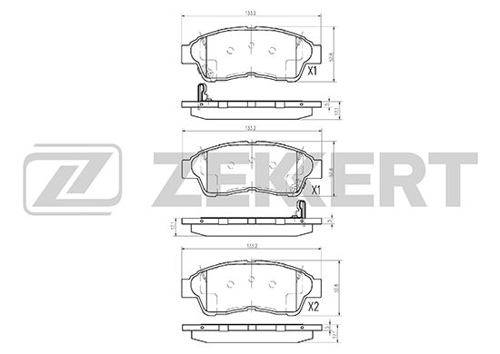 фото Комплект тормозных колодок, дисковый тормоз zekkert bs-2802