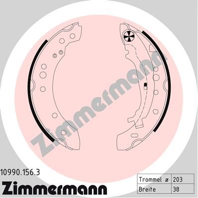 

Комплект тормозных колодок ZIMMERMANN 10990.156.3