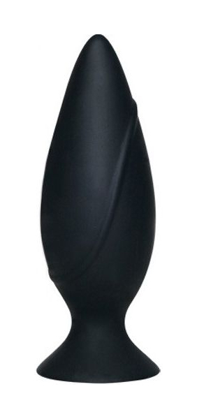 Черная Анальная пробка с присоской 9,7 см