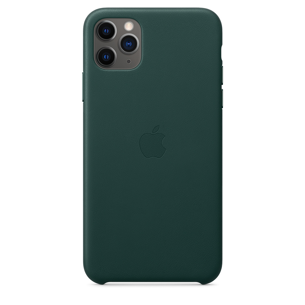 фото Чехол apple для iphone 11 pro max leather case - forest green