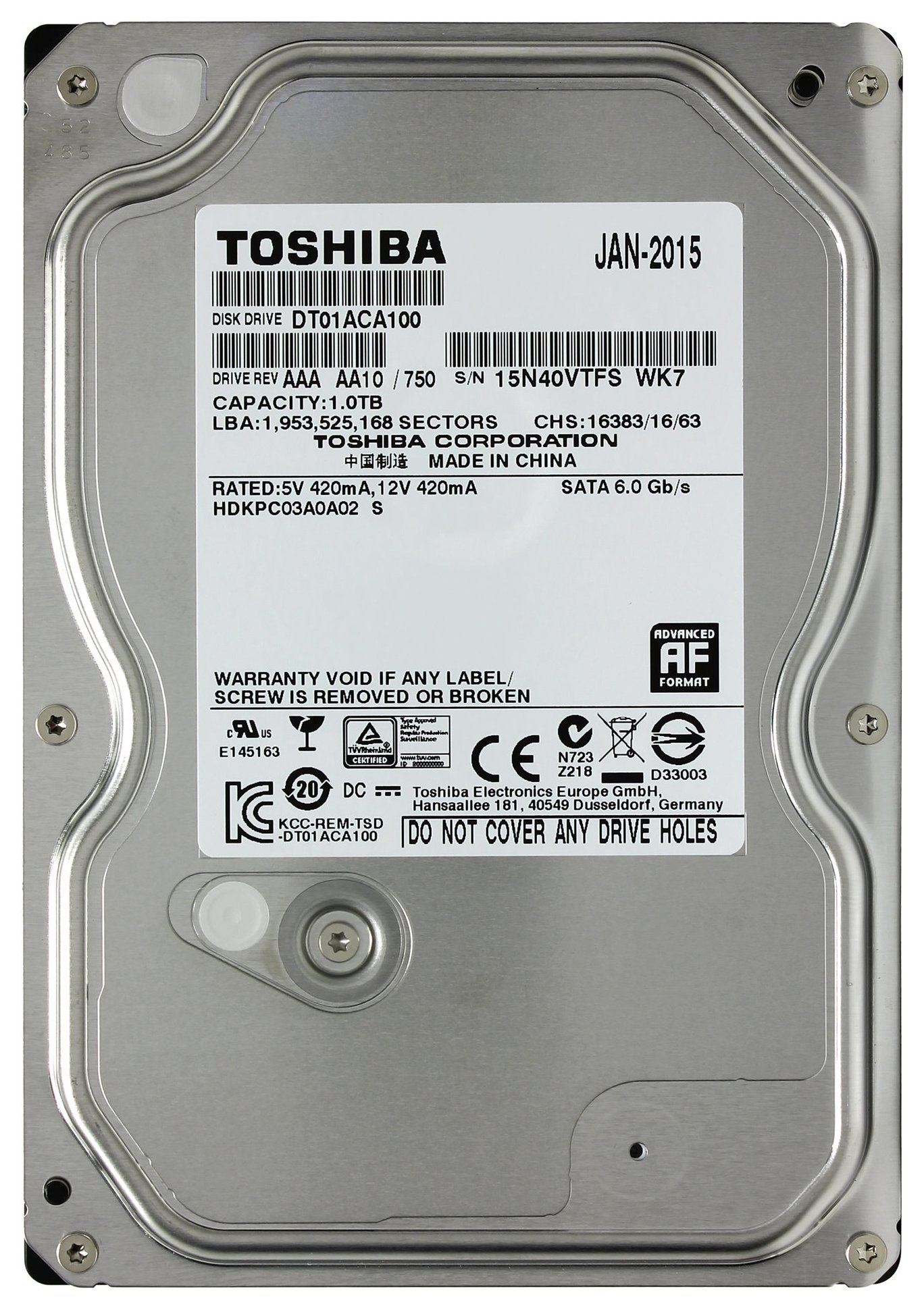 

Жесткий диск Toshiba DT 500ГБ (DT01ACA050), DT