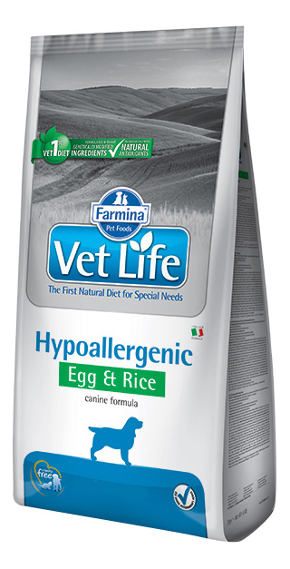 фото Сухой корм для собак farmina vet life hypoallergenic, гипоаллергенный, яйцо и рис, 12кг