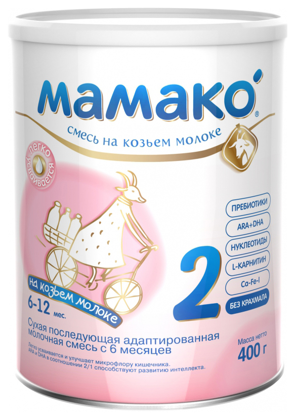

Смесь на козьем молоке Мамако 2 от 6 до 12 мес. 400 г, 2