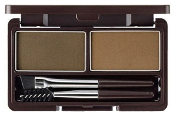 Пудра для бровей The Saem Eco Soul Eyebrow Kit, 02 Серо-коричневая, 2*2,5 г