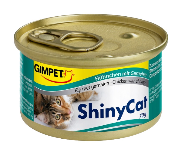 фото Консервы для кошек gimpet shinycat, цыпленок с керветками в желе, 24шт по 70г