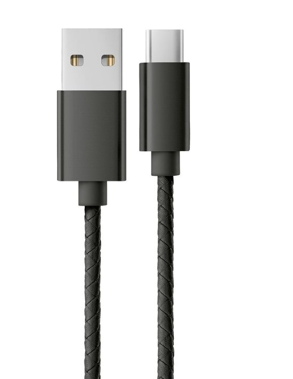 Кабель Dorten USB-C to USB Cable Leather Series 1 м Black