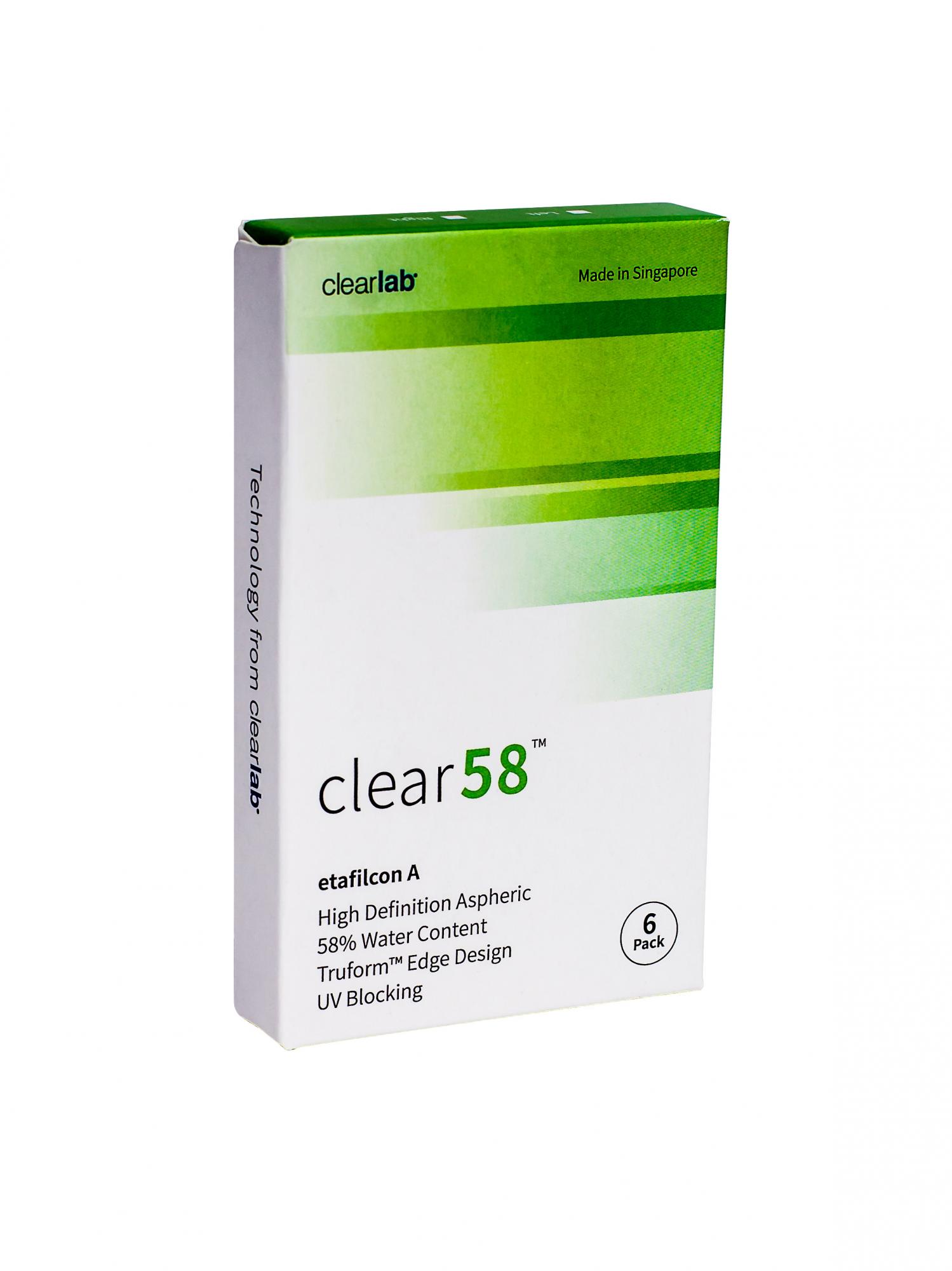 

Контактные линзы ClearLab Clear 58 6 линз R 8.3 -02,50, 58 6 линз