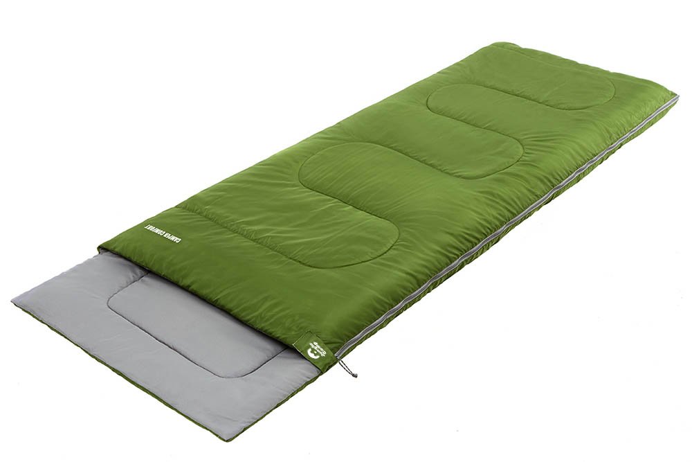 фото Спальный мешок jungle camp camper comfort, с подголовником, левая молния, цвет: зеленый