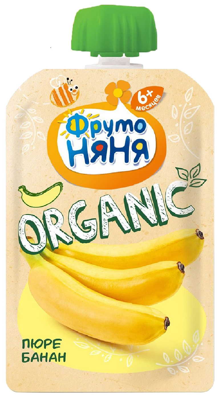 Пюре ФрутоНяня Organic банан 90 г, 1 шт.