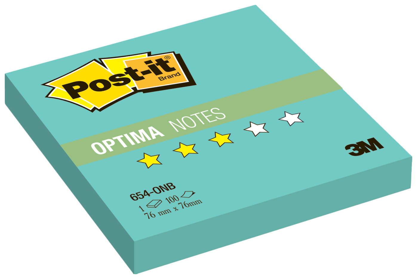 фото Блок самоклеящийся post-it optima 127321 бирюзовый 100 шт