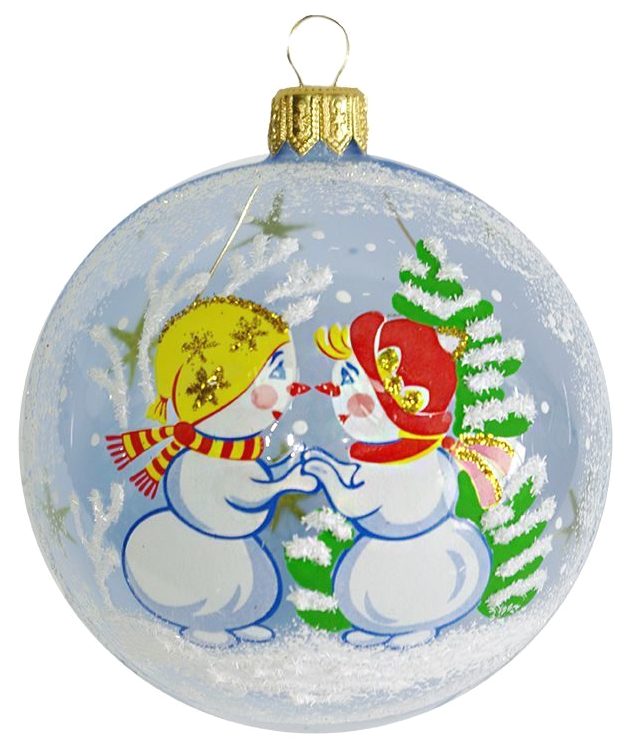 

Шар на ель Елочка Снеговички 1721458 8,5 см 1 шт., Снеговички