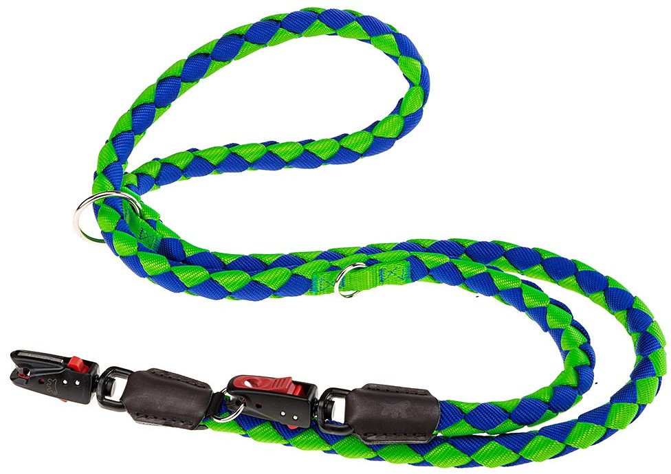 Поводок-перестежка Ferplast Twist Matic GA для собак, 200 см x 1,2 см, Зеленый с синим