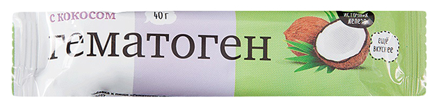 

Гематоген форте PL с кокосом 40 г, Гематоген форте с кокосом