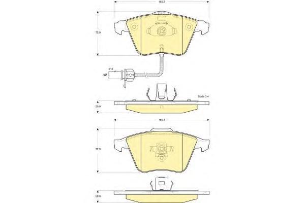 

Комплект тормозных колодок Girling 6116172