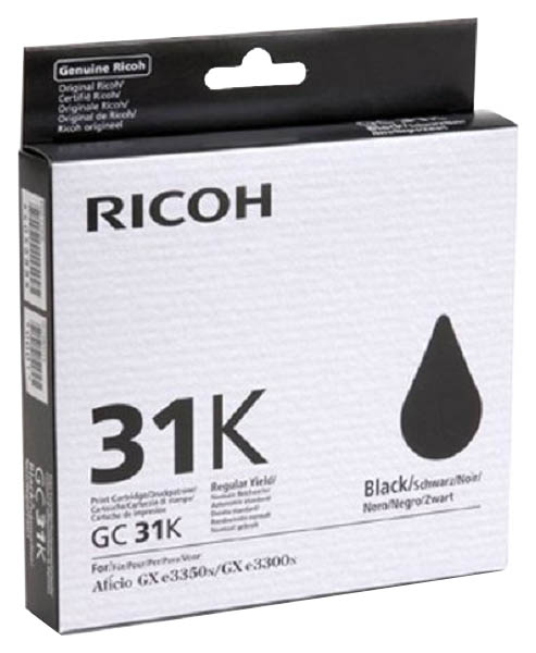 

Картридж для струйного принтера Ricoh GC31K, черный, оригинал, 405688