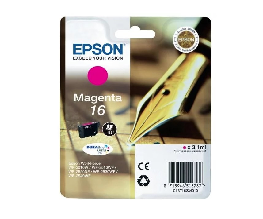 

Картридж для струйного принтера Epson C13T16234010, пурпурный, оригинал, 16